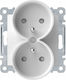 Hager Polo Berker B.square Socket Double White Gloss Frame System 5361878989