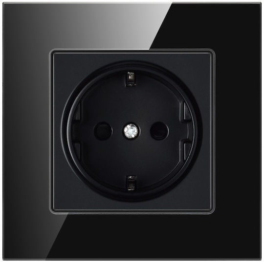 Kristall Steckdose Ts1 Gehärtetes Glas Einfache Schwarze Onyx Farbe 16a
