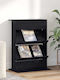 vidaXL PU Magazine Rack Black 70x41x96cm