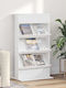 vidaXL PU Magazine Rack White 70x41x126cm