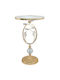 Round Side Table Glass Gold W35xL35xH58cm