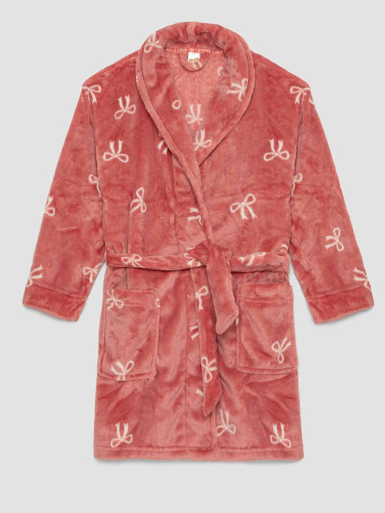 Minerva Kids' Robe Winter Fleece Pink