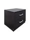 Bedside Table Athos Wooden With Metal Legs Brown 48x40x41.5cm