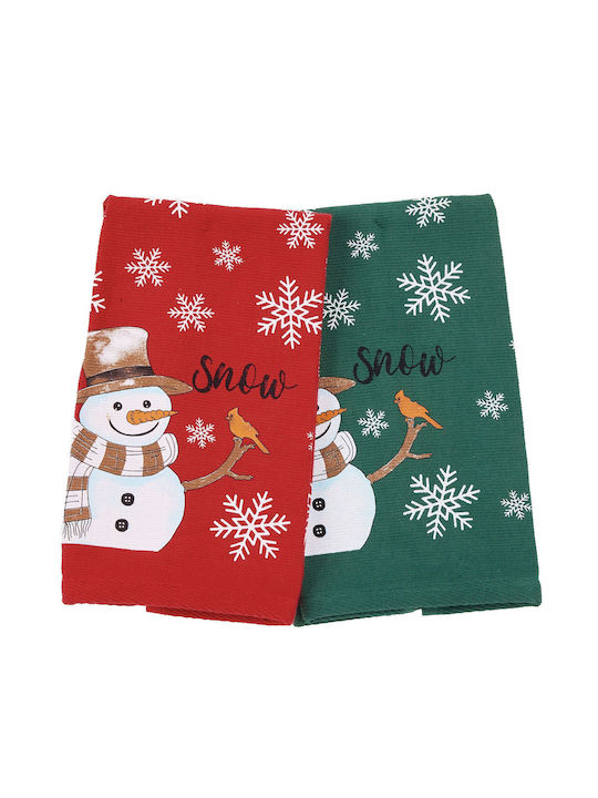 Das Home Set Christmas Towels Fabric Red L50xW30cm. 2pcs