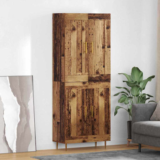 Highboard Επιδαπέδια Βιτρίνα από Μοριοσανίδα με Τζάμι 69.5x34x180cm Highboard Επιδαπέδια Βιτρίνα από Μοριοσανίδα με Τζάμι 69.5x34x180cm