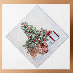 Cotone Weihnachtliches Tischtuch mit Bäumen