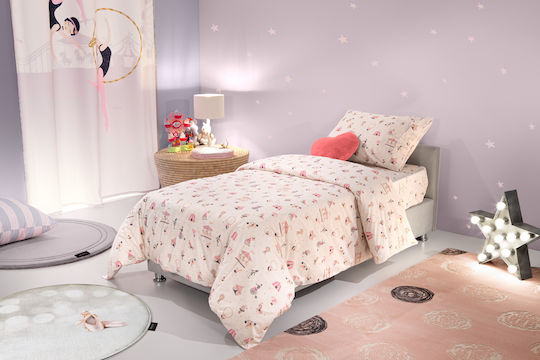 Saint Clair Seturi de cearșafuri Single Bumbac Enjoy Pinky 115x170cm 3buc