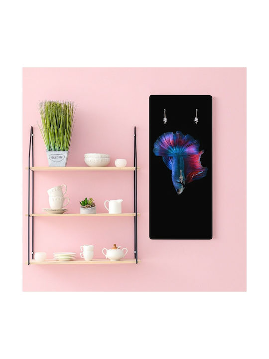 Caravelshop Wall Hanger Metal 6 Hooks Silver 40x90cm 3 Pieces