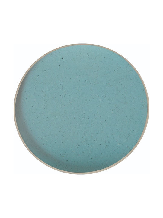 GTSA Light Blue Plate Shallow made of Porcelain Green with Diameter 21cm