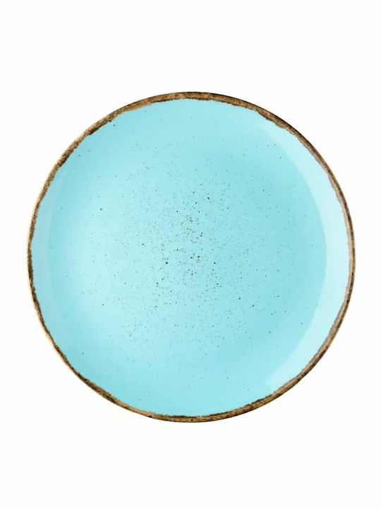Lukanda Plate Shallow made of Porcelain Light Blue with Diameter 27cm 6pcs
