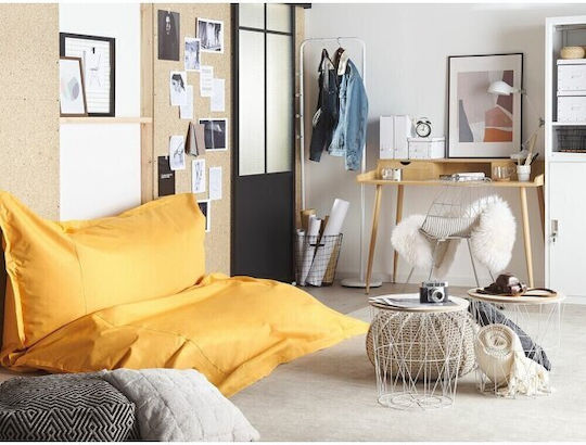 Bean Bag Chair Bolster Yellow 230x230x20cm