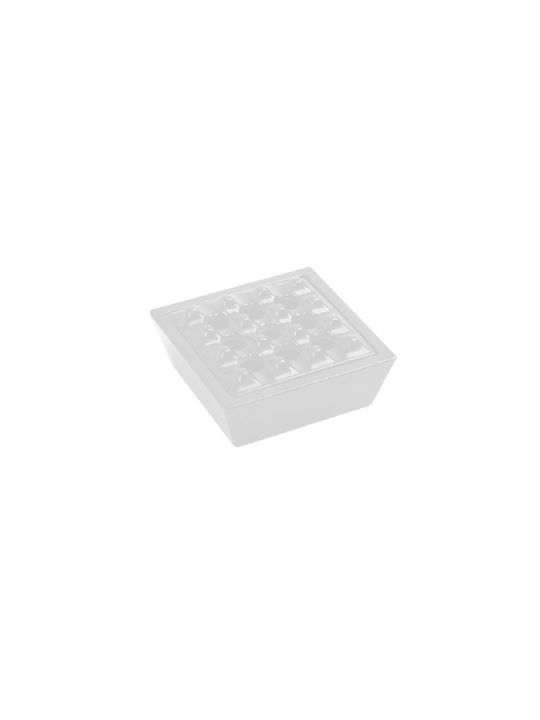 Square Windproof Melamine White Ashtray 10x10xh3.5cm Tria Mll802 00049063