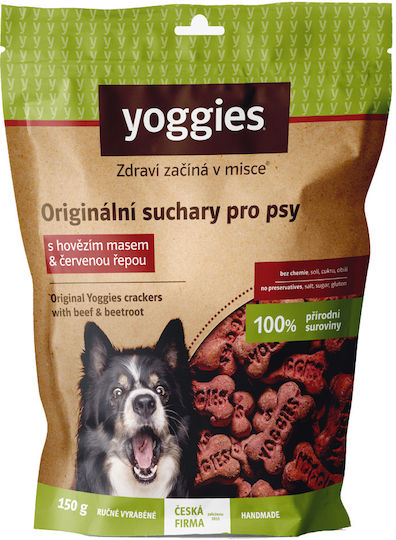Dog Biscuits Beef Meat Red Beet Gluten Free Yoggies 150g