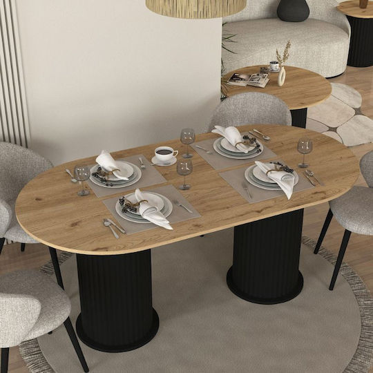 Bohema Τραπέζι Τραπεζαρίας Ξύλινο Μαύρο - Sepet Oak 180x90x77.7εκ.