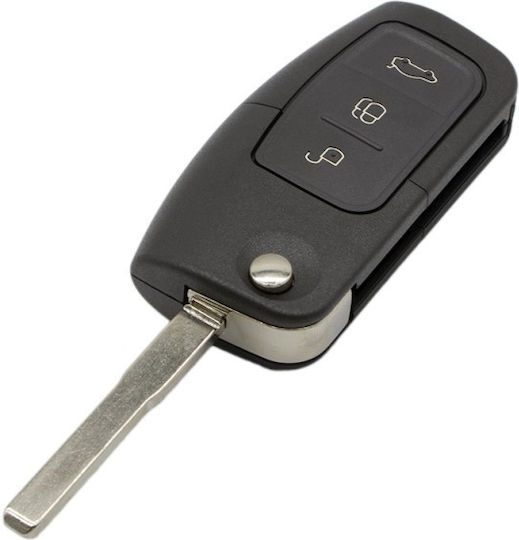 Complete Car Key Compatible Ford Focus Fiesta Mondeo 4d63 433mhz 3 Buttons Window Closing