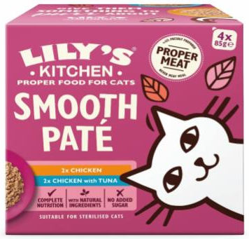 Lily's Kitchen Υγρή Τροφή για Ενήλικες Γάτες σε Κονσέρβα με Κρέας, Κοτόπουλο και Τόνο χωρίς Σιτηρά 4x85gr
