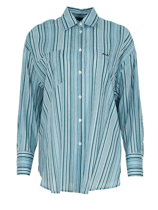 Cheyanne Women's Striped Long Sleeve Shirt Blue