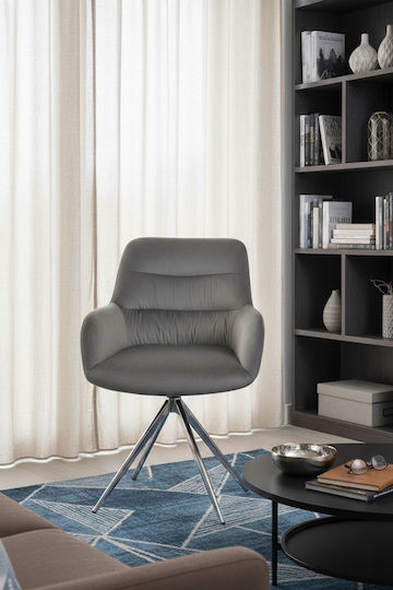 Sadie Dining & Kitchen Chairs with Artificial Leather Gray 2 Pieces 64.5x56.5x85cm