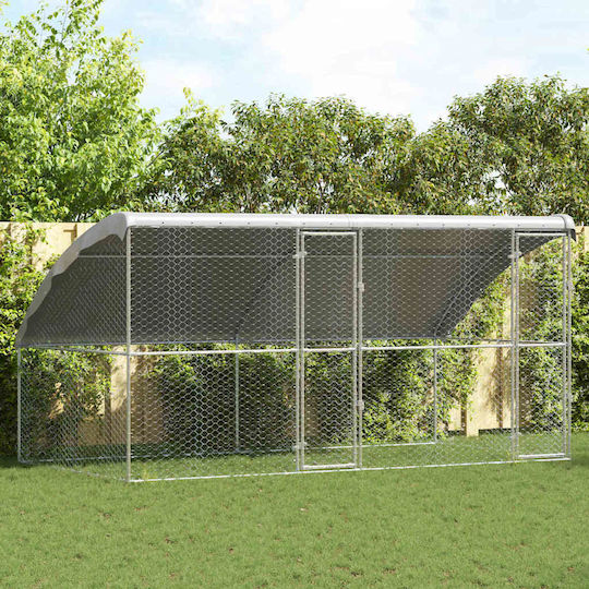 vidaXL Συρμάτινο Κλουβί Σκύλου Ασημί 400x200x200cm