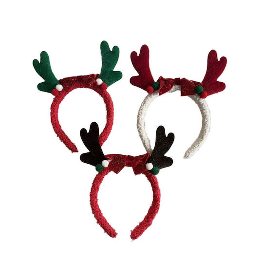 Weihnachtsbekleidungsaccessoires Stirnband Rentier Rotes Fioongos 20 cm 3 Farben – 1 Stück