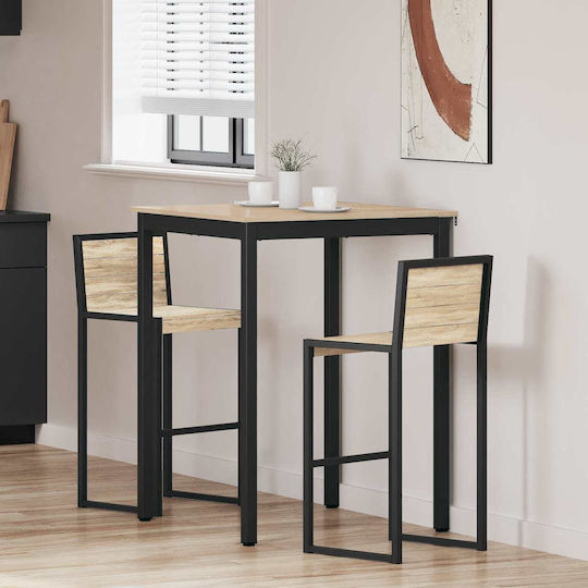 Wooden Bar Table Brown 80x80x105cm