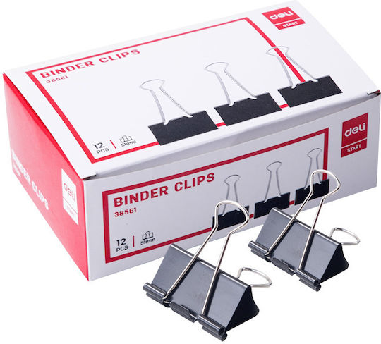 Deli Clips Double 51mm Black 12pcs