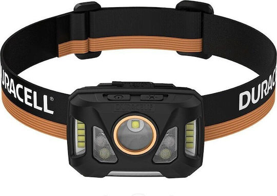 Duracell Rechargeable Headlamp LED IP54 with Maximum Brightness 1000lm Black