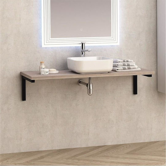 Inter Ceramic Πάγκος χωρίς Νιπτήρα Μ121xΒ46xΥ3cm Καφέ