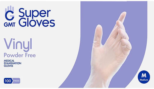 GMT Super Gloves Гащеризони Винил Без прах в Прозрачен цвят 100бр