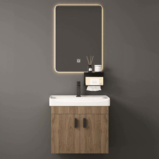 Woodwell Waschtisch mit Waschbecken & Spiegel Natural