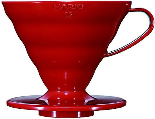 Hario Πλαστικο Dripper V60 02 Κόκκινο Χωρίς Κουτάλι