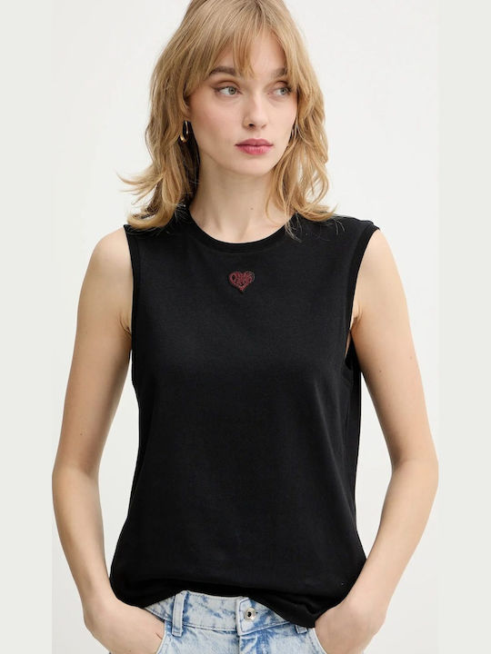 Casimiro Women's Summer Blouse Cotton Sleeveless Black