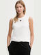 Casimiro Women's Summer Blouse Cotton Sleeveless White
