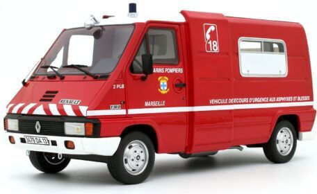 Macheta Auto Renault Master T30 Vsab Pompiers Red 1980 1:18 Otto Models Ot1107