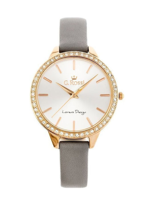 G.Rossi Women's Watch with Gray Leather Strap