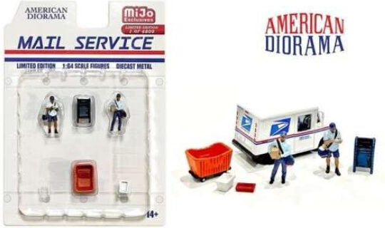 Accessorii Set Abbildung Postdienst Maßstab 1:64 American Diorama