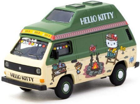 Macheta Auto Volkswagen T3 Van Hello Kitty Camping 1:64 Tarmac Works