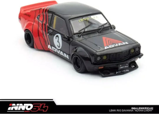 Моделна Фигура Автомобил Mazda Lbwk Rx3 Savanna Advan Livery 1:64 Inno64