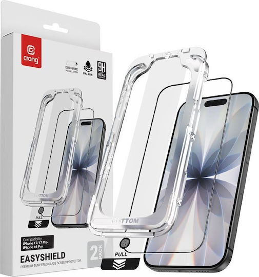 Crong Tempered Glass 2τμχ Μαύρο (iPhone 17 / 17 Pro / 16 ProXiaomi 17 Pro)