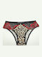 Damen-Slip mit Spitze Beigen, Roter