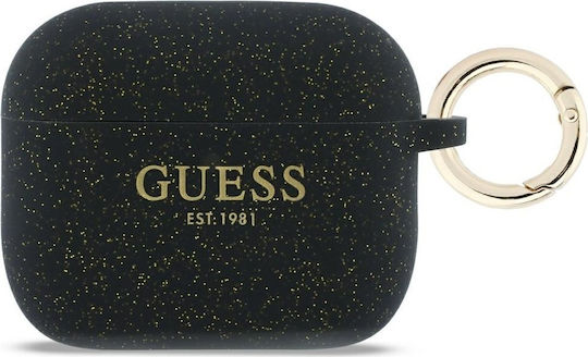 Guess Case Θήκη Σιλικόνης με Γάντζο σε Μαύρο χρώμα για Apple AirPods Pro