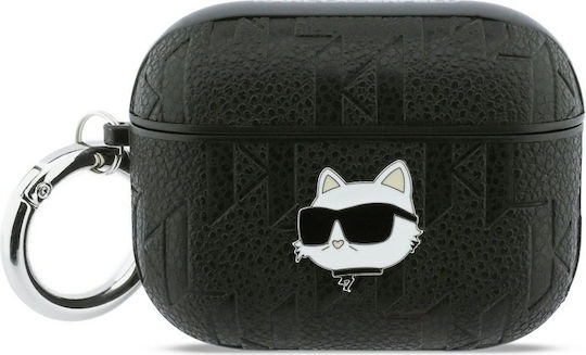 Karl Lagerfeld Choupette Head Case Plastic with Hook in Black color for Apple AirPods Pro