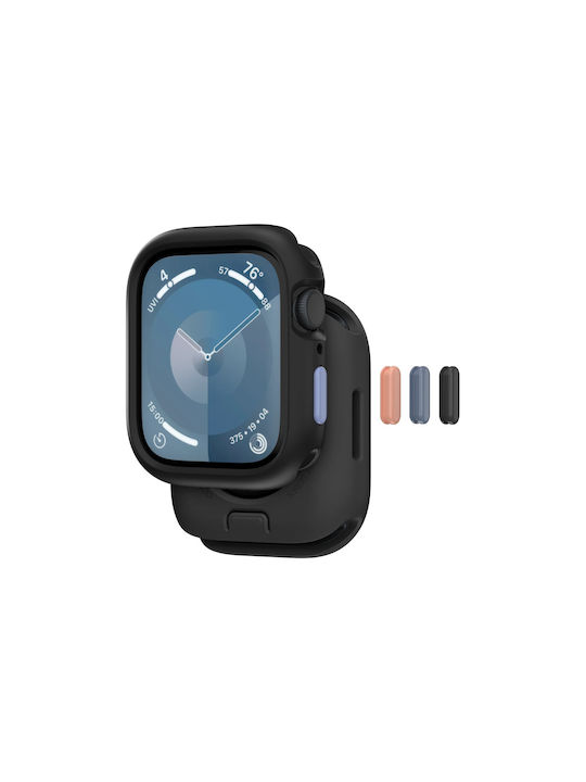 Mageasy Silicone Case in Black color for Apple Watch 44mm, Apple Watch 45mm Mageasy Silicone Case in Black color for Apple Watch 44mm, Apple Watch 45mm