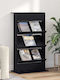 vidaXL PU Magazine Rack Black 70x41x126cm
