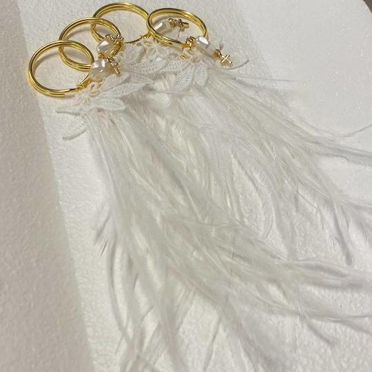 Afitechno Christening Charm Keychain White 150pcs