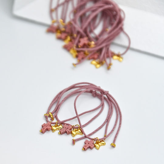 Afitechno Taufe Anhänger Armbänder Rosa 50 Stück A129