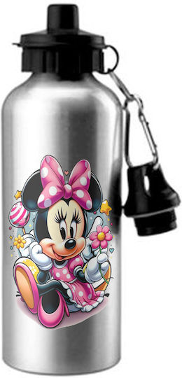 Minnie Mouse Kids Water Bottle 500ml Silver