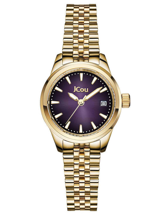 Jcou Women's Watch with Gold Metal Bracelet