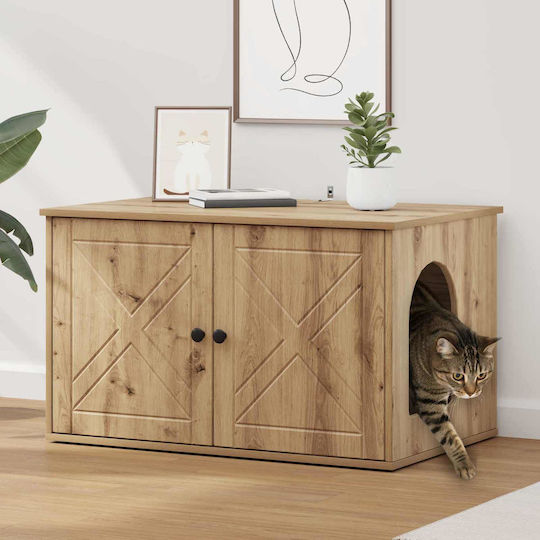 Vidaxl Cat House Walnut Handmade 85 x 55 x 50 cm