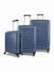 Rain Travel Suitcases Hard Blue with 4 Wheels Set of 3pcs RB80134-SET3-S-M-L-BLUE